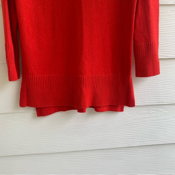 Moth red orange mock neck pullover sweater size XS long sleeve stretch Fall - Picture 3 of 12